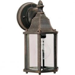 Builder Cast 1-Light Rust Patina Outdoor Wall Lantern Sconce by Maxim Lighting