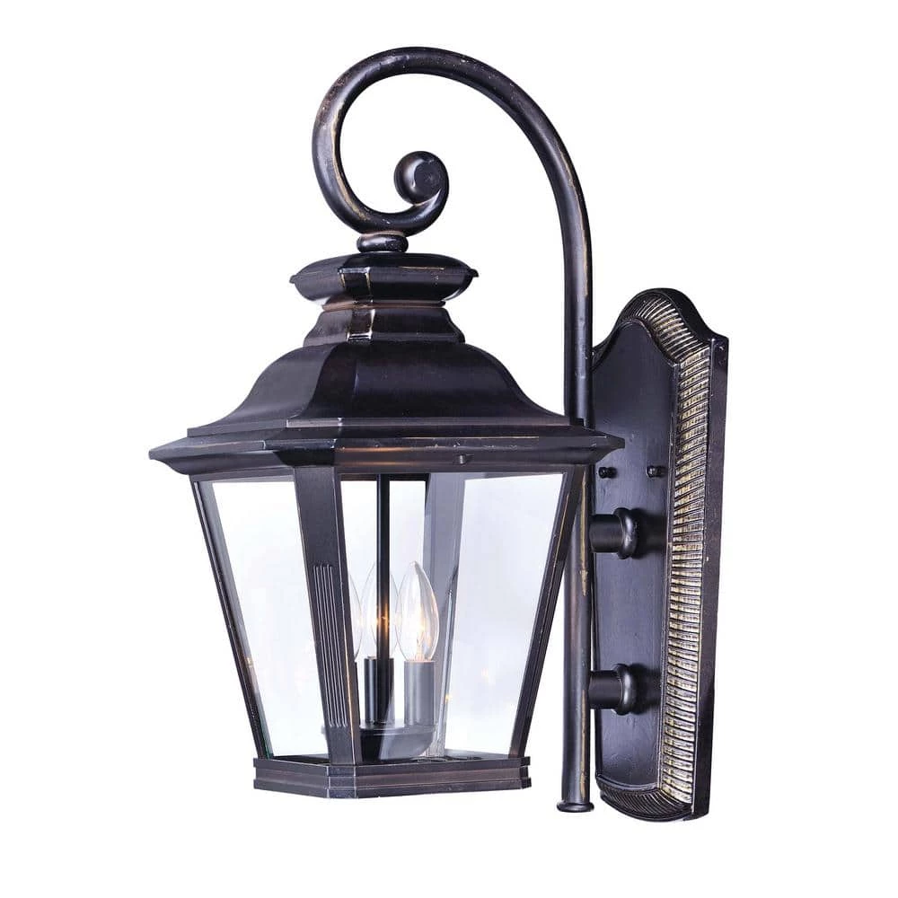 Knoxville 9 in. W 3-Light Bronze Outdoor Wall Lantern Sconce by Maxim Lighting 1 Knoxville 9 in. W 3-Light Bronze Outdoor Wall Lantern Sconce by Maxim Lighting