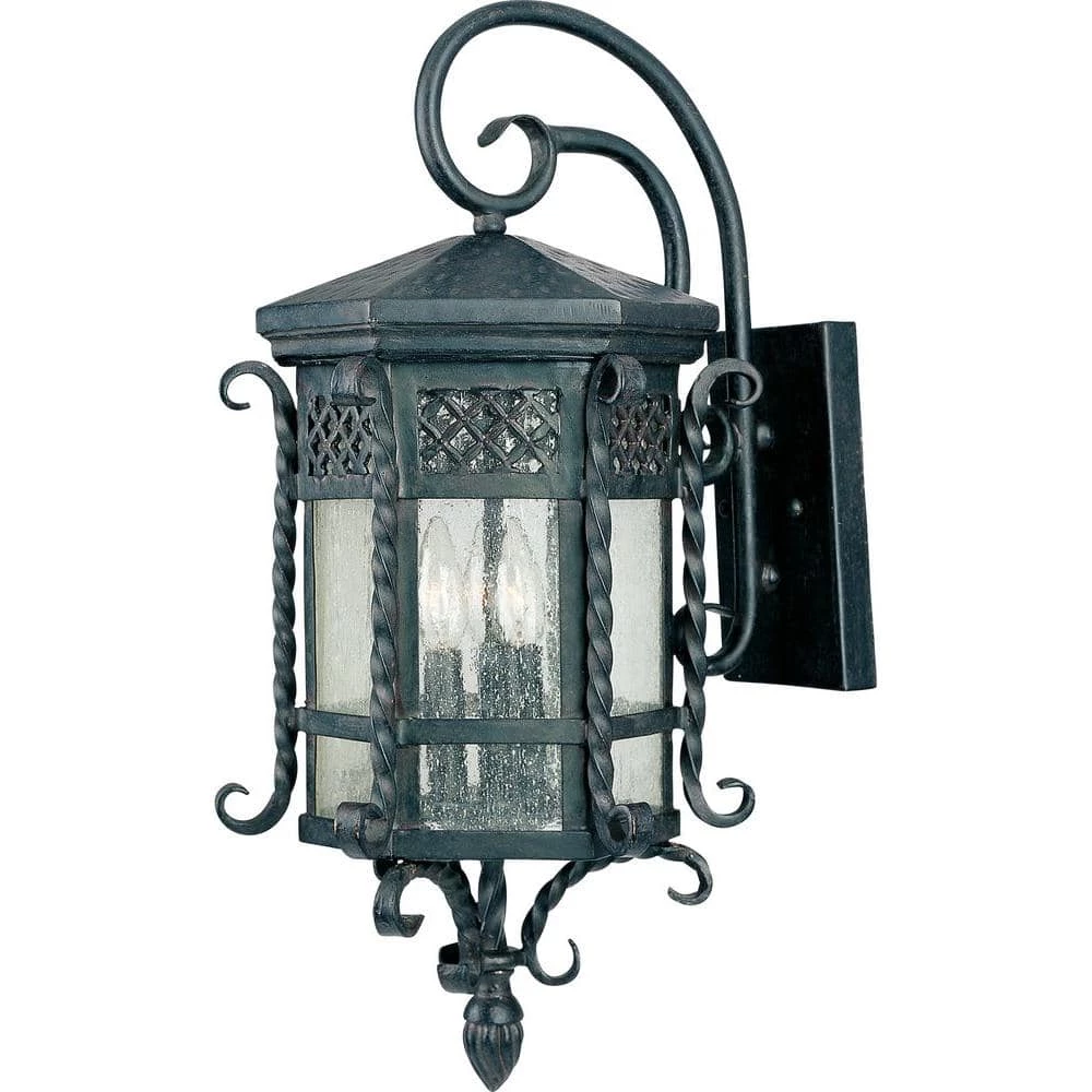 Scottsdale 3-Light Country Forge Outdoor Wall Mount Sconce by Maxim Lighting 1 Scottsdale 3-Light Country Forge Outdoor Wall Mount Sconce by Maxim Lighting