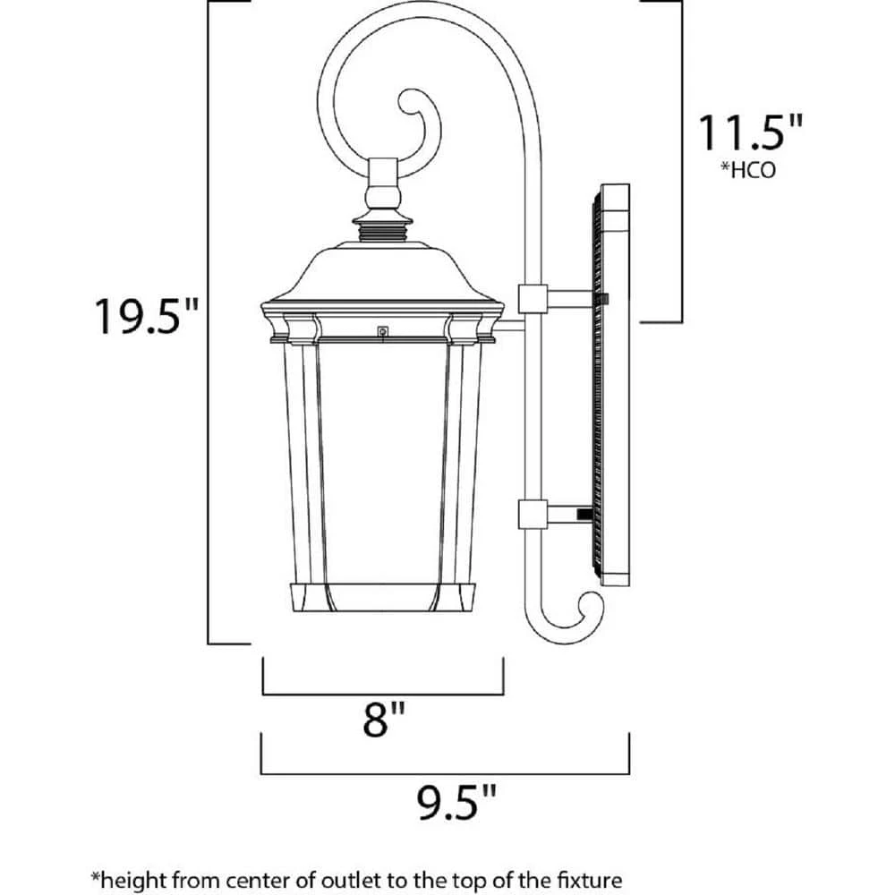 Dover DC 1-Light Bronze Outdoor Wall Lantern Sconce by Maxim Lighting 2 Dover DC 1-Light Bronze Outdoor Wall Lantern Sconce by Maxim Lighting - Image 2