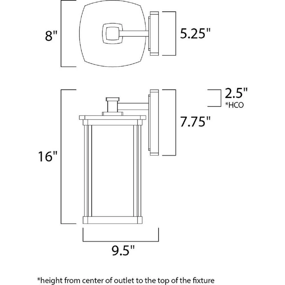 Bungalow 8 in. W 1-Light Bronze Outdoor Wall Lantern Sconce by Maxim Lighting 2 Bungalow 8 in. W 1-Light Bronze Outdoor Wall Lantern Sconce by Maxim Lighting - Image 2