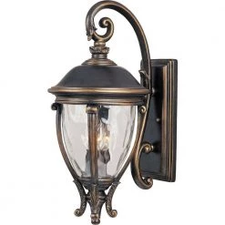 Camden Vivex 3-Light Golden Bronze Outdoor Wall Lantern Sconce by Maxim Lighting