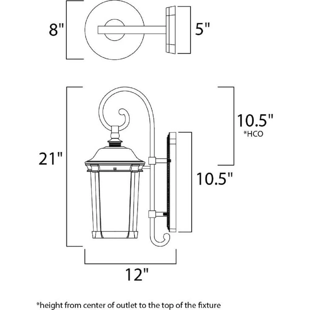 Dover 1-Light Bronze Integrated LED Outdoor Wall Lantern Sconce by Maxim Lighting 2 Dover 1-Light Bronze Integrated LED Outdoor Wall Lantern Sconce by Maxim Lighting - Image 2