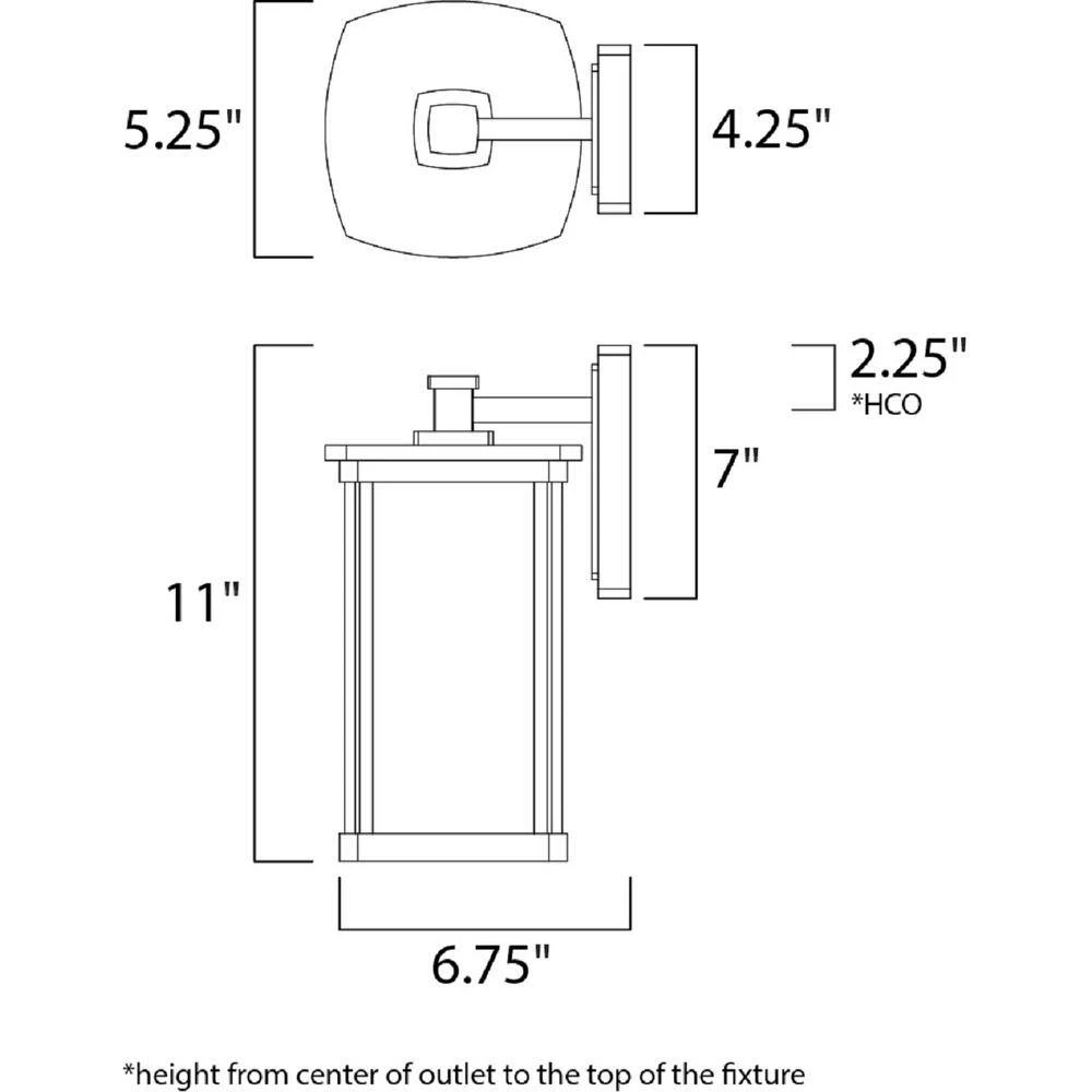 Bungalow 5.25 in. W 1-Light Bronze Outdoor Wall Lantern Sconce by Maxim Lighting 2 Bungalow 5.25 in. W 1-Light Bronze Outdoor Wall Lantern Sconce by Maxim Lighting - Image 2