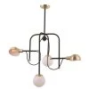 Mingle 21 in. Wide 4-Light Bronze / Satin Brass Chandelier with White Shade by Maxim Lighting