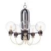 Bauhaus 24 in. W 5-Light Bronze/Satin Brass Chandelier with Clear Shade by Maxim Lighting