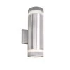 Lightray 2-Light Brushed Aluminum Integrated LED Outdoor Wall Lantern Sconce by Maxim Lighting