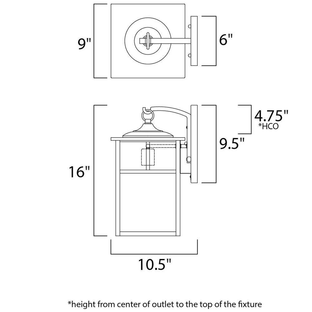 Coldwater 1-Light Burnished Outdoor Wall Lantern Sconce by Maxim Lighting 3 Coldwater 1-Light Burnished Outdoor Wall Lantern Sconce by Maxim Lighting - Image 3