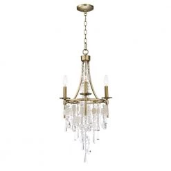 Cebu 3-Light Capiz / Gold Silver Chandelier by Maxim Lighting
