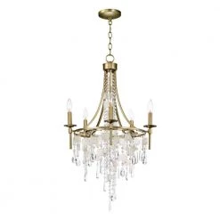 Cebu 5-Light Capiz / Gold Silver Chandelier by Maxim Lighting