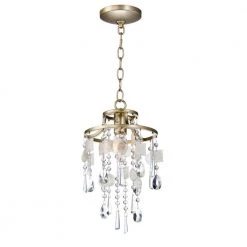 Cebu 1-Light Capiz/Gold Silver Pendant by Maxim Lighting