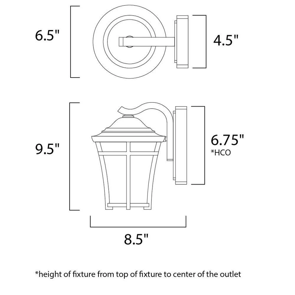 Balboa 6.5 in. W 1-Light Copper Oxide Outdoor Wall Lantern Sconce by Maxim Lighting 2 Balboa 6.5 in. W 1-Light Copper Oxide Outdoor Wall Lantern Sconce by Maxim Lighting - Image 2