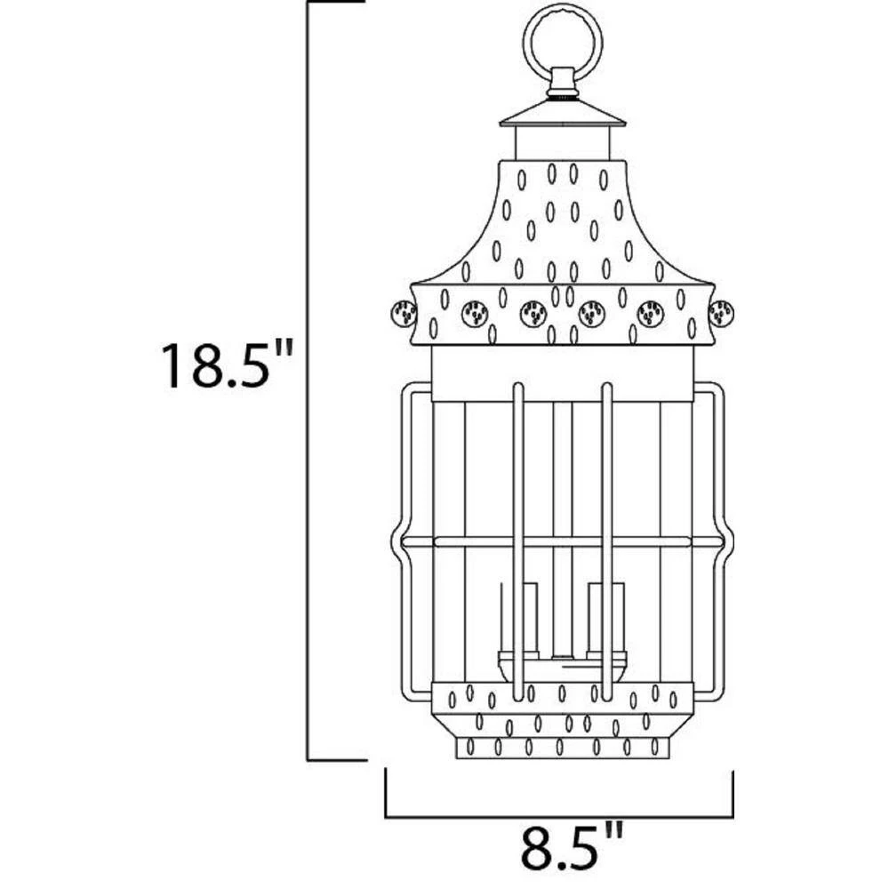 Nantucket 3-Light Country Forge Outdoor Hanging Lantern by Maxim Lighting 2 Nantucket 3-Light Country Forge Outdoor Hanging Lantern by Maxim Lighting - Image 2