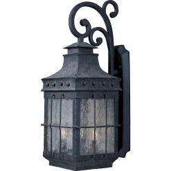 Nantucket 3-Light Country Forge Outdoor Wall Mount Sconce by Maxim Lighting