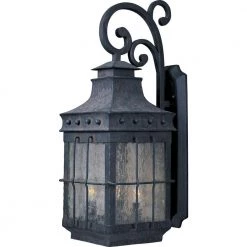 Nantucket 4-Light Country Forge Outdoor Wall Lantern Sconce by Maxim Lighting