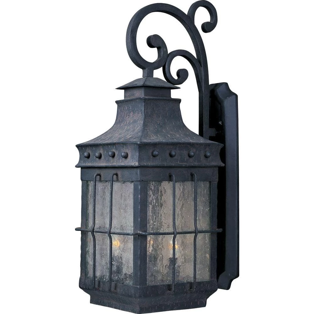 Nantucket 4-Light Country Forge Outdoor Wall Lantern Sconce by Maxim Lighting 1 Nantucket 4-Light Country Forge Outdoor Wall Lantern Sconce by Maxim Lighting