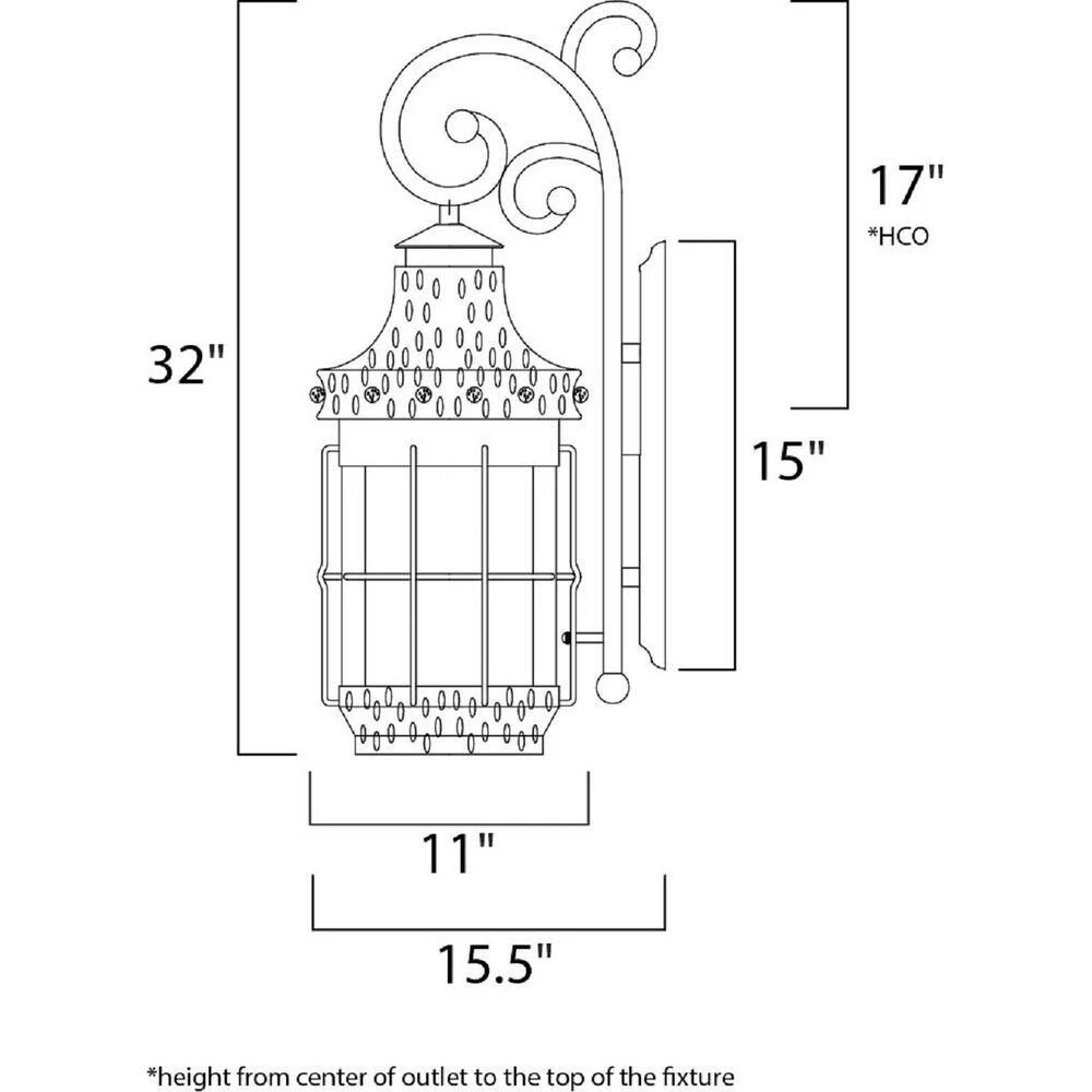 Nantucket 4-Light Country Forge Outdoor Wall Lantern Sconce by Maxim Lighting 2 Nantucket 4-Light Country Forge Outdoor Wall Lantern Sconce by Maxim Lighting - Image 2