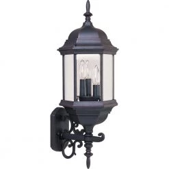 Builder Cast 3-Light Empire Bronze Outdoor Wall Lantern Sconce by Maxim Lighting