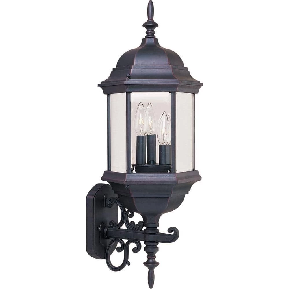 Builder Cast 3-Light Empire Bronze Outdoor Wall Lantern Sconce by Maxim Lighting 1 Builder Cast 3-Light Empire Bronze Outdoor Wall Lantern Sconce by Maxim Lighting