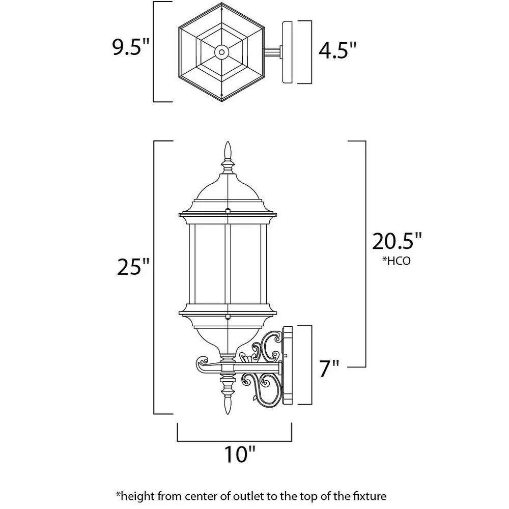 Builder Cast 3-Light Empire Bronze Outdoor Wall Lantern Sconce by Maxim Lighting 2 Builder Cast 3-Light Empire Bronze Outdoor Wall Lantern Sconce by Maxim Lighting - Image 2