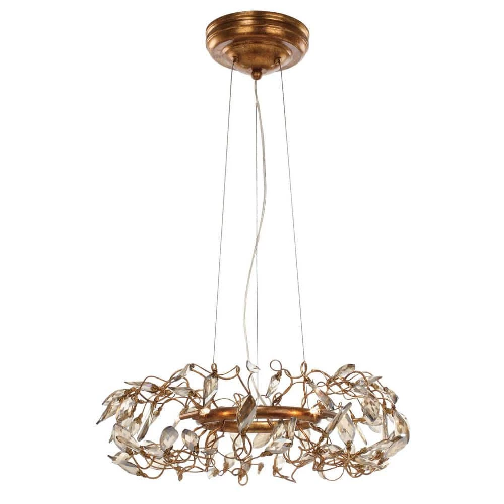Crystal Garden 6-Light Gold Leaf Pendant by Maxim Lighting 1 Crystal Garden 6-Light Gold Leaf Pendant by Maxim Lighting