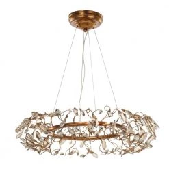 Crystal Garden 8-Light Gold Leaf Pendant by Maxim Lighting