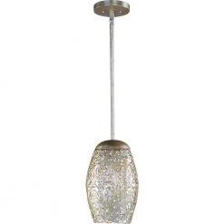 Arabesque 1-Light Golden Silver Mini Pendant by Maxim Lighting