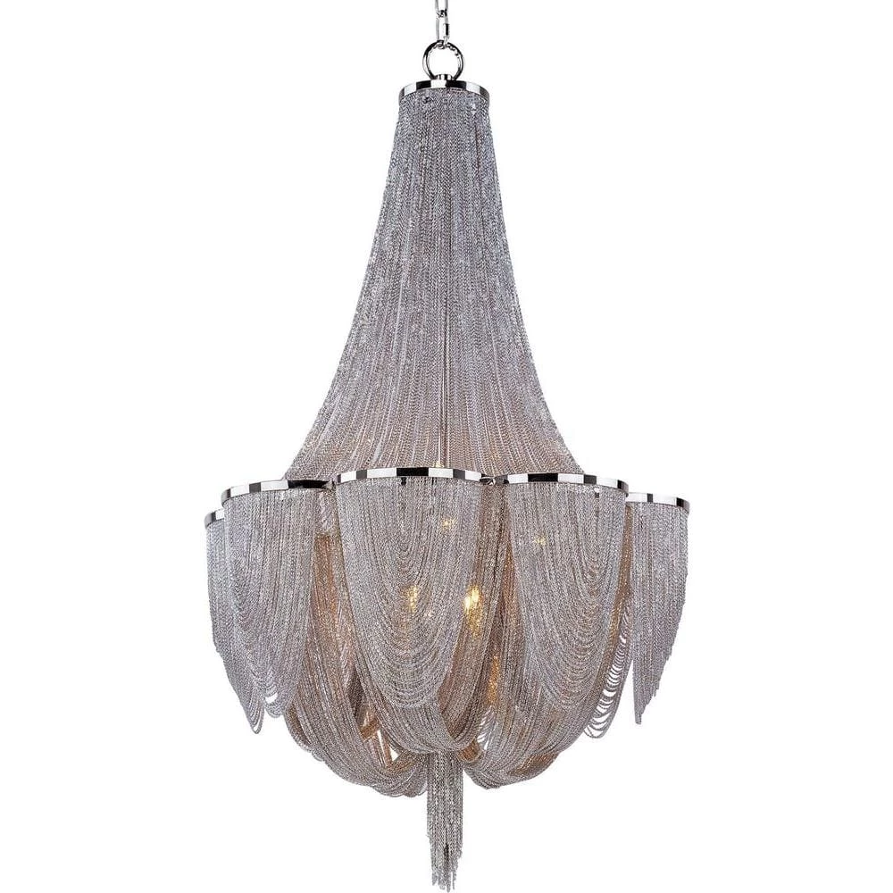 Chantilly 10-Light Polished Nickel Chandelier by Maxim Lighting 1 Chantilly 10-Light Polished Nickel Chandelier by Maxim Lighting