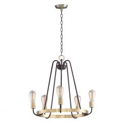 Haven 5-Light Oil Rubbed Bronze / Antique Brass Chandelier by Maxim Lighting