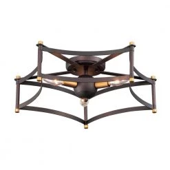 Wellington 19.75 in. 3-Light Oil Rubbed Bronze/Antique Brass Flushmount by Maxim Lighting