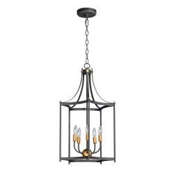 Wellington 5-Light Oil Rubbed Bronze/Antique Brass Pendant by Maxim Lighting