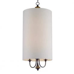 Bongo 6-Light Oil Rubbed Bronze Pendant with White Fabric Shade by Maxim Lighting