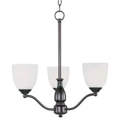 Stefan 3-Light Oil Rubbed Bronze Chandelier with Frosted Shade by Maxim Lighting