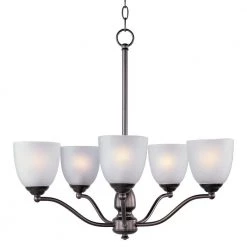 Stefan 5-Light Oil Rubbed Bronze Chandelier with Frosted Shade by Maxim Lighting