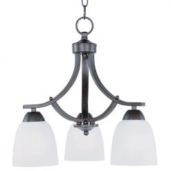 Axis 3-Light Oil Rubbed Bronze Chandelier with Frosted Shade by Maxim Lighting