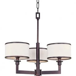 Nexus 3-Light Oil Rubbed Bronze Chandelier with Fabric Shades by Maxim Lighting