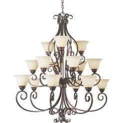 Manor 15-Light Oil-rubbed bronze Chandelier by Maxim Lighting