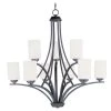 Deven 9-Light Oil Rubbed Bronze Chandelier with Satin White Shade by Maxim Lighting