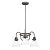 Seafarer 21.5 in. W 3-Light Oil Rubbed Bronze Chandelier with Seedy Shade by Maxim Lighting