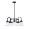 Seafarer 23.75 in. W 5-Light Oil Rubbed Bronze Chandelier with Seedy Shade by Maxim Lighting