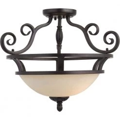 Manor 2-Light Oil-Rubbed Bronze Semi-Flush Mount Light by Maxim Lighting