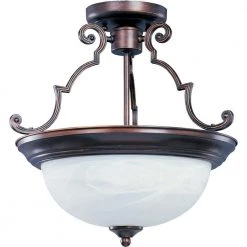 Essentials 2-Light Oil-Rubbed Bronze Semi-Flush Mount Light by Maxim Lighting