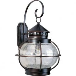 Portsmouth 1-Light Oil Rubbed Bronze Outdoor Wall Lantern Sconce by Maxim Lighting