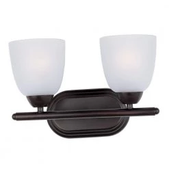 Axis 2-Light Oil Rubbed Bronze Bath Light Vanity with Frosted Shade by Maxim Lighting