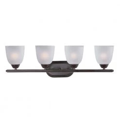 Axis 4-Light Oil Rubbed Bronze Bath Light Vanity with Frosted Shade by Maxim Lighting