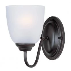Stefan 1-Light Oil Rubbed Bronze Sconce with Frosted Shade by Maxim Lighting