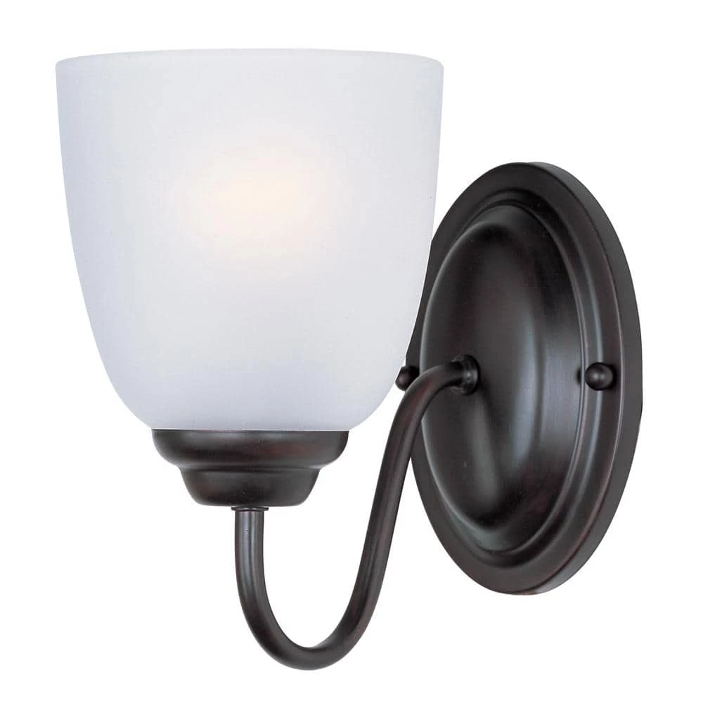 Stefan 1-Light Oil Rubbed Bronze Sconce with Frosted Shade by Maxim Lighting 1 Stefan 1-Light Oil Rubbed Bronze Sconce with Frosted Shade by Maxim Lighting