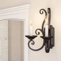 Manor 2-Light Oil-Rubbed Bronze Sconce by Maxim Lighting -Maxim Lighting Sales Store oil rubbed bronze maxim lighting wall sconces 12218oi 40 1000