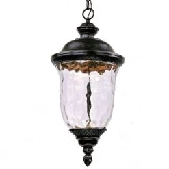 Carriage House 11 in. Wide Oriental Bronze 1-Light Outdoor Hanging Lantern by Maxim Lighting