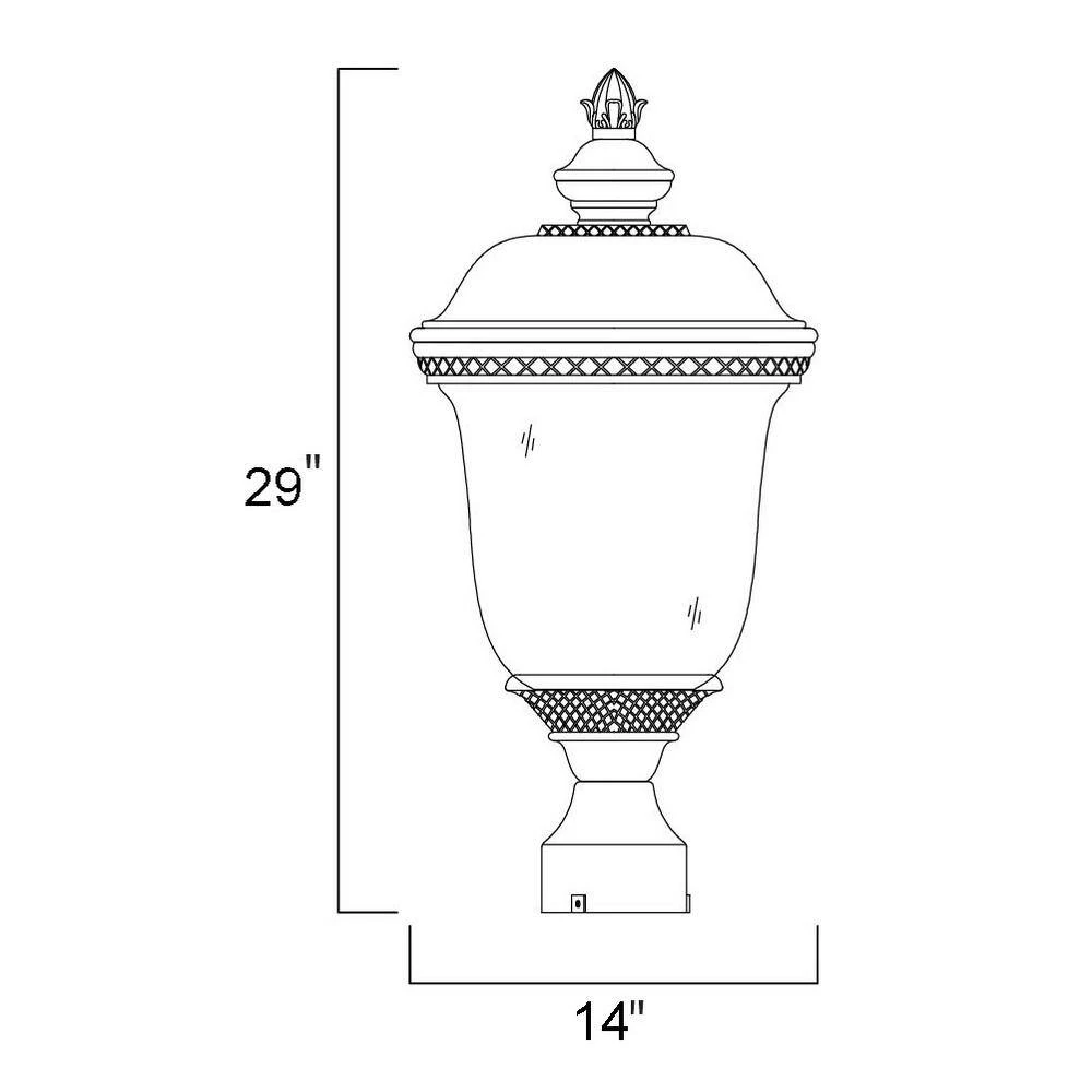 Carriage House VX 3-Light Oriental Bronze Outdoor Pole/Post Mount by Maxim Lighting 2 Carriage House VX 3-Light Oriental Bronze Outdoor Pole/Post Mount by Maxim Lighting - Image 2